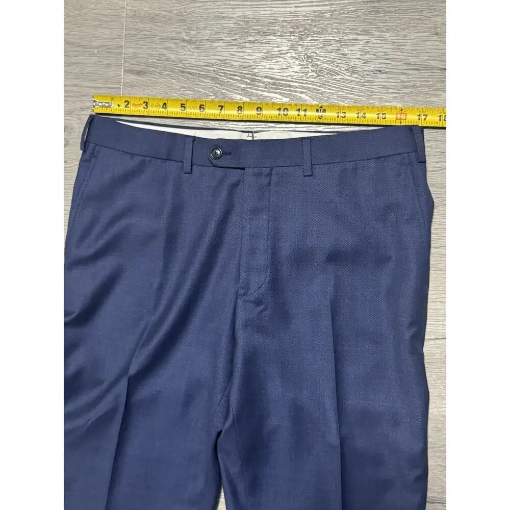 SuitSupply Sienna Int Blue Wool Suit 42L 34x30 Reda Super 130s